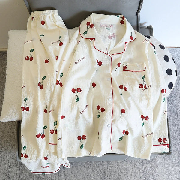 Autumn Women Two Pieces Pajamas Set