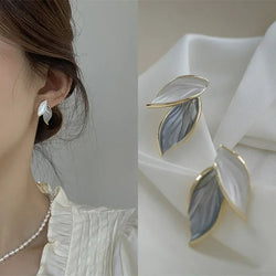 New Arrival Metal Trendy Leaf Stud Earrings