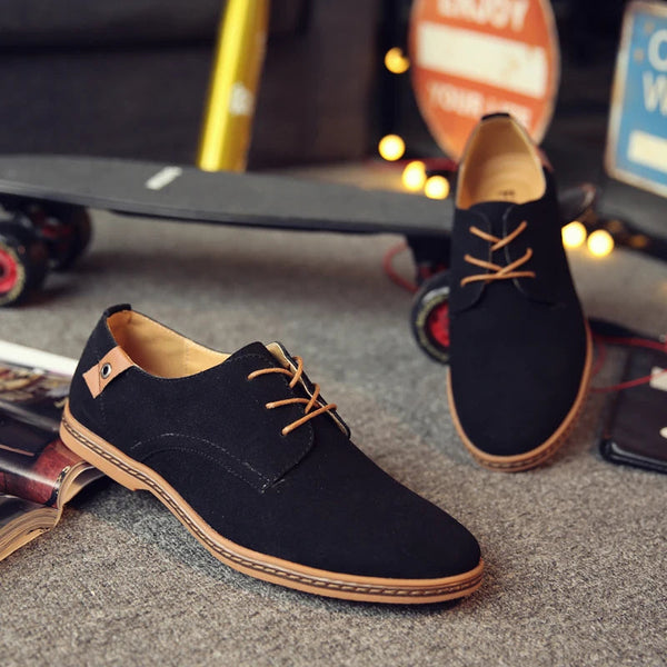 Spring Suede Leather Men Shoes Oxford Casual Shoes