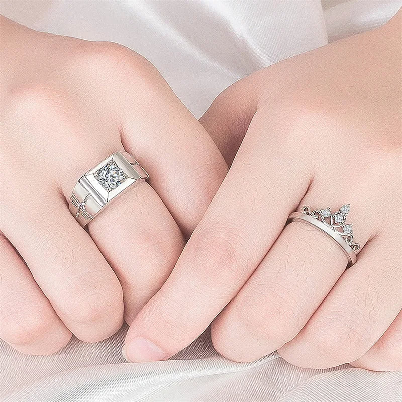 Luxury Zircon Couple Paired Rings