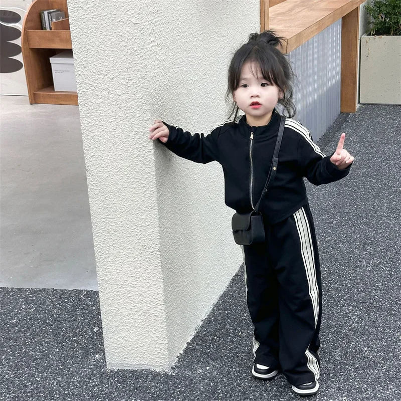 Girls Fashion Casual Sets Children Spring Autumn Sports Suits