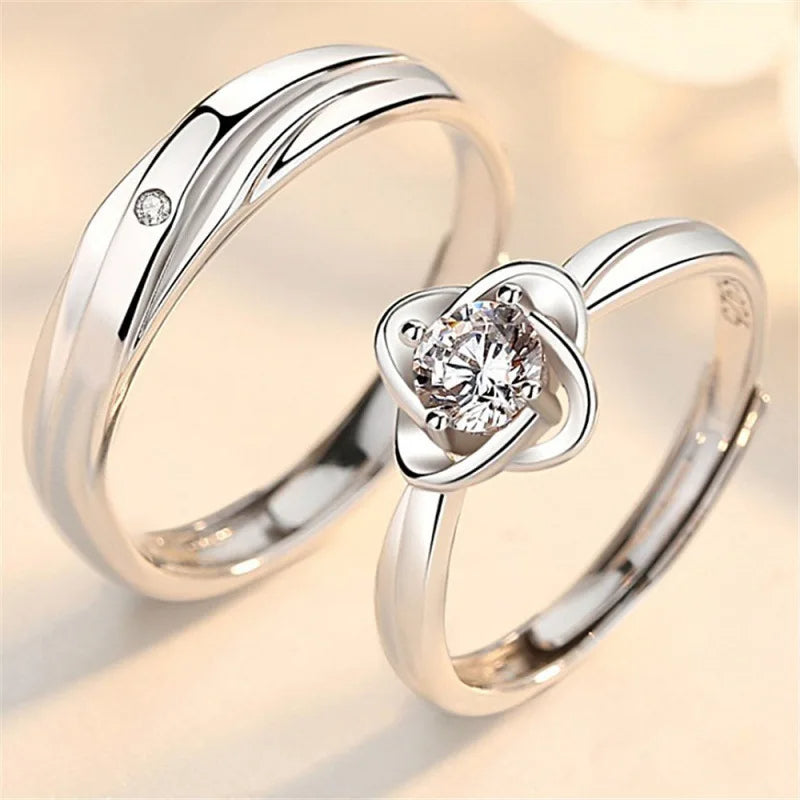 Luxury Zircon Couple Paired Rings