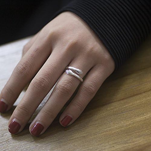 I Love You Engraved Hug Ring Sterling Silver Adjustable Hugging Hand Ring