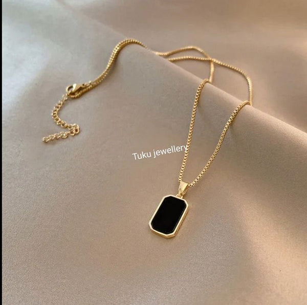 Black Single Clover GOld Plated